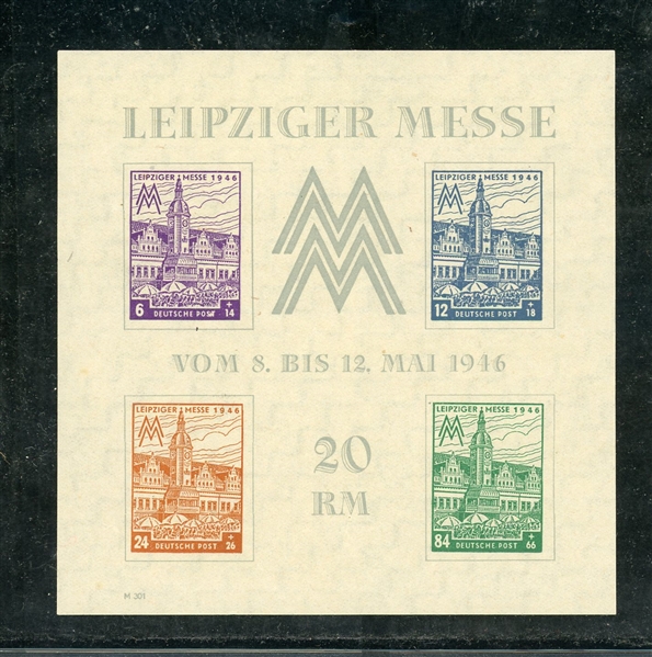 Germany West Saxony Scott 14NB16c MNH 1946 Souvenir Sheet (SCV $65)