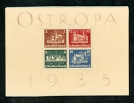 Germany Scott B68 MH F-VF, 1935 "OSTROPA" Souvenir Sheet (SCV $975)