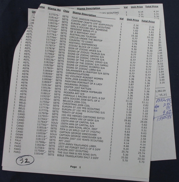 Worldwide New Issue Lot #4 (Est $600-650)