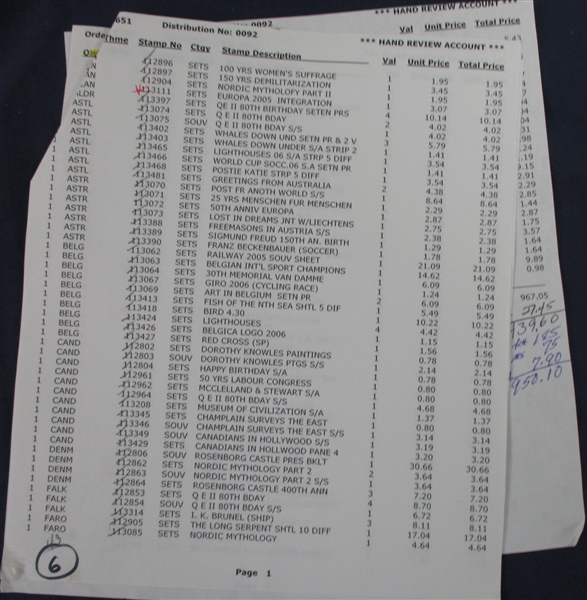 Worldwide New Issue Lot #17 (Est $350-450)