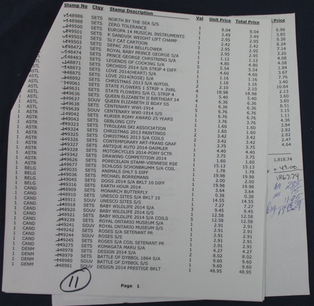 Worldwide New Issue Lot #19 (Est $850-900)