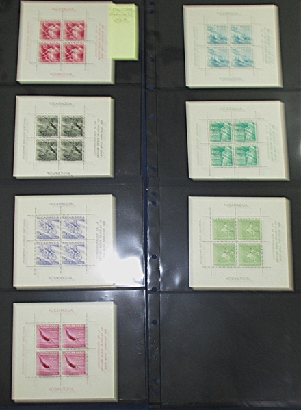 Nicaragua Scott 717-729, C296-C308 Sheetlets and Sets (SCV $875++)