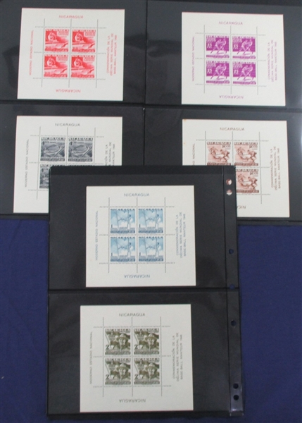 Nicaragua Scott 717-729, C296-C308 Sheetlets and Sets (SCV $875++)