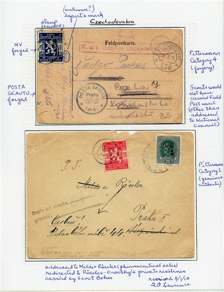 Czechoslovakia Scout Local Issues Scott OL1-OL2 Stamps and Covers (Est $200-300)