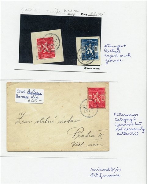 Czechoslovakia Scout Local Issues Scott OL1-OL2 Stamps and Covers (Est $200-300)