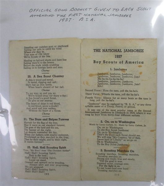 1937 USA National Scout Jamboree Memorabilia (Est. $100-$200)  