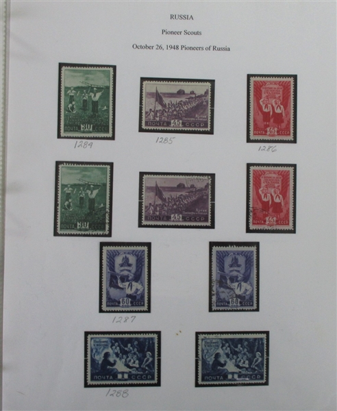 Worldwide Young Pioneer Scouts on Stamps Collection (Est $200-$250)  