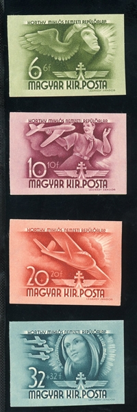 Hungary Scott B131-B134 MNH IMPERF Complete Set - 1941 Aviation (SCV $175)