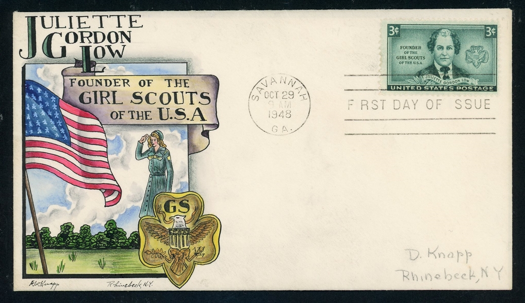 USA Scott 974 Dorothy Knapp First Day Cover - 1948 Juliette Gordon Low Girl Scouts (Est $1500-2000)
