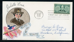 USA Scott 974 First Day Cover, William N. Wright Hand-Painted -1948 Juliette Gordon Low Girl Scouts (Est $150 -250)