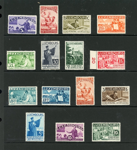 Luxembourg Scott B65A-B65Q MNH/MH Complete Set - 1935 Intellectuals (SCV $449) 