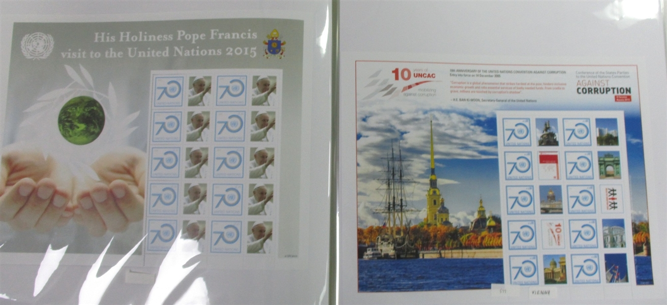 United Nations MNH Personalized Sheet Collection (Est $600-800)