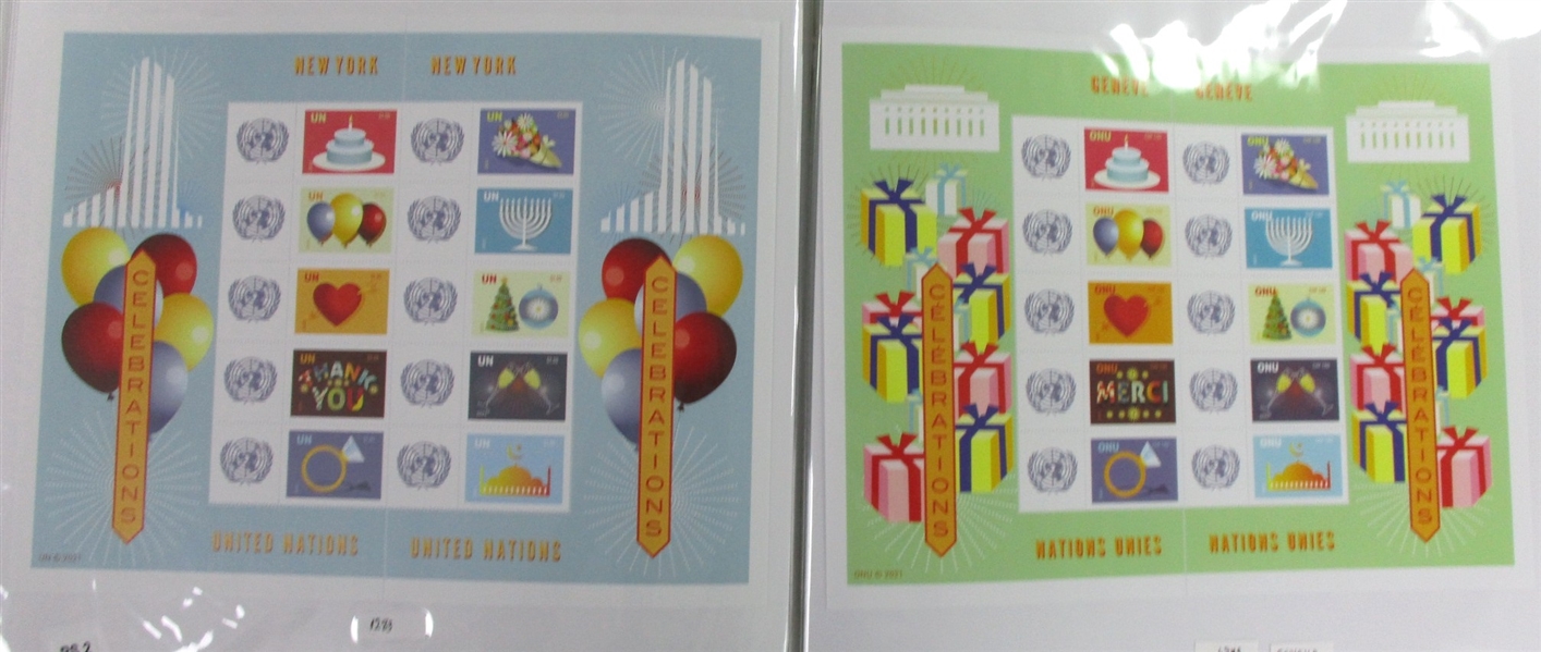 United Nations MNH Personalized Sheet Collection (Est $600-800)