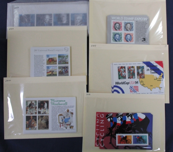 USA 10 Different Souvenir Sheets, Qty 25 of Each (Face $429)