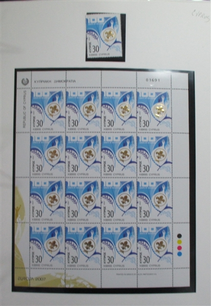 Worldwide Scouts on Stamps, 2007 Europa Issues (Est $350-500)