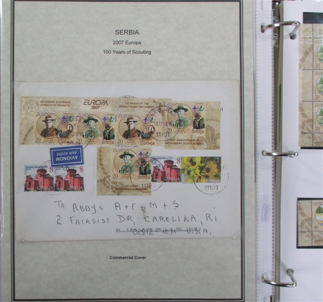 Worldwide Scouts on Stamps, 2007 Europa Issues (Est $350-500)