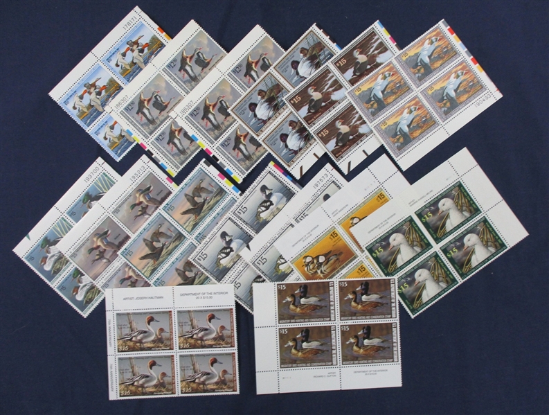 Federal Duck Plate Blocks - Accumulation of MNH Mostly Different (Face $1200)