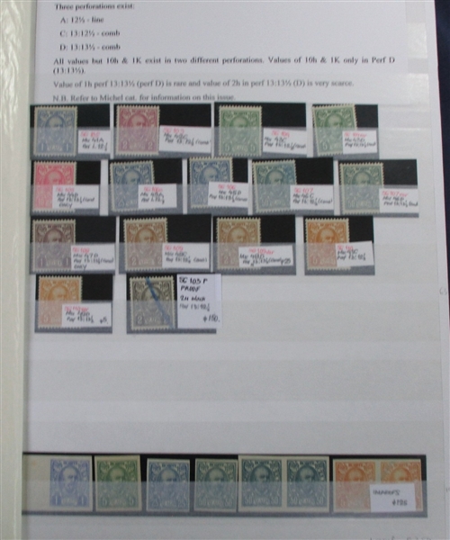 Montenegro Specialized Collection in Stockbook 1902-1906 (Est $800-1000)