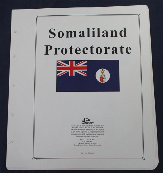 Somaliland Protectorate Collection on Palo Hingeless Pages (Est $250-350)