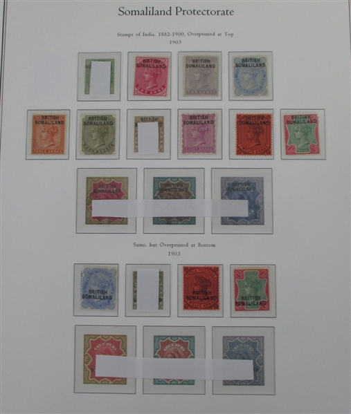 Somaliland Protectorate Collection on Palo Hingeless Pages (Est $250-350)