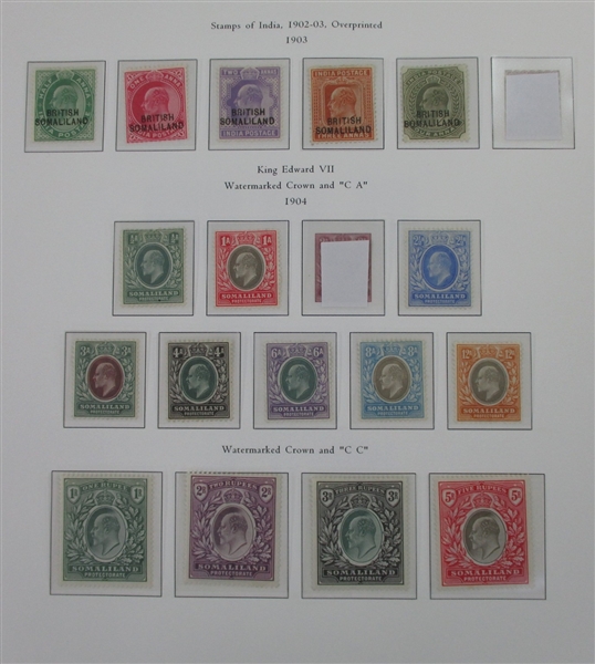 Somaliland Protectorate Collection on Palo Hingeless Pages (Est $250-350)