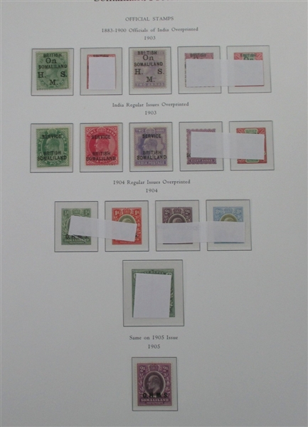 Somaliland Protectorate Collection on Palo Hingeless Pages (Est $250-350)