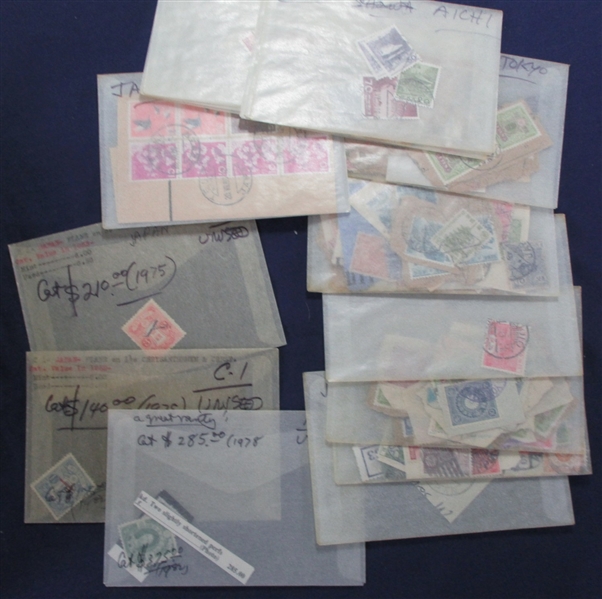 Japan - Large Accumulation in Glassines (Est $4000-5000)