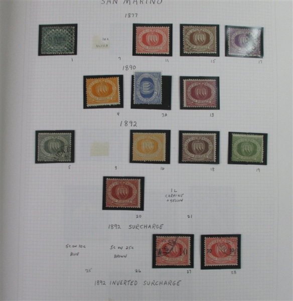 San Marino Collection to 1999 in 2 Davo Albums (Est $700-800)