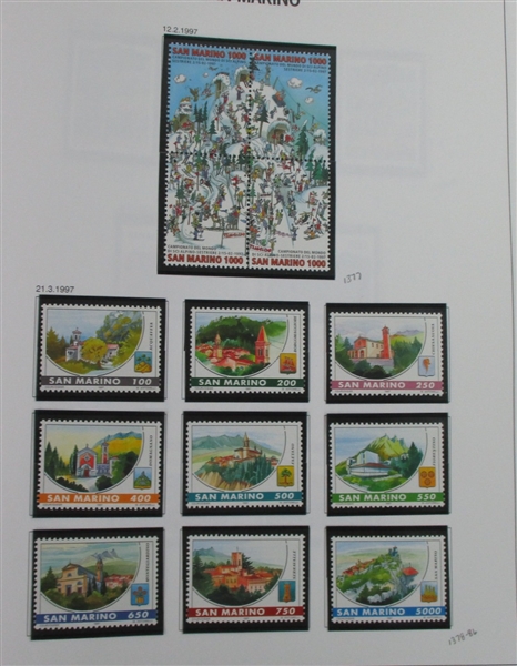 San Marino Collection to 1999 in 2 Davo Albums (Est $700-800)