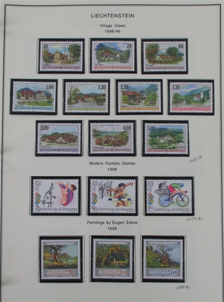 Liechtenstein Strong Collection to 1999 (Est $900-1100)