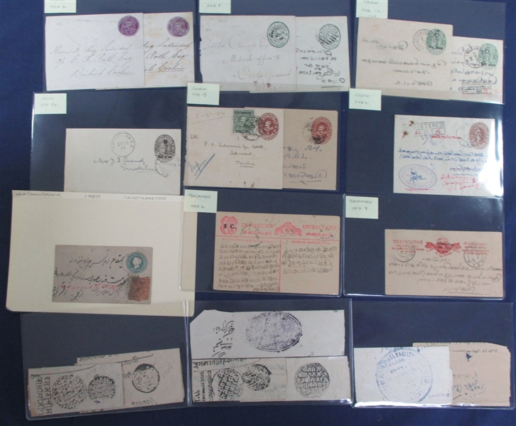 India and States - Covers, Postal Cards and Stampless Military Covers (Est $700-$1000)