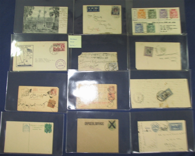 India and States - Covers, Postal Cards and Stampless Military Covers (Est $700-$1000)