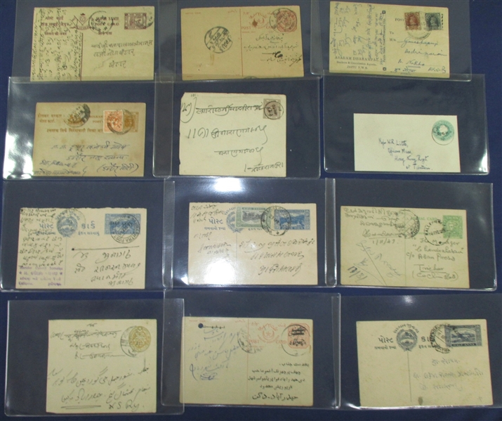 India and States - Covers, Postal Cards and Stampless Military Covers (Est $700-$1000)