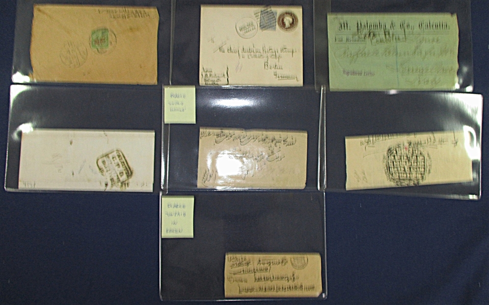 India and States - Covers, Postal Cards and Stampless Military Covers (Est $700-$1000)