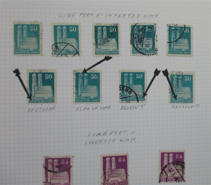 Germany Post WWI Weimar Period Collection and 1948-51 Historical Building Series Study (Est $300-$400)