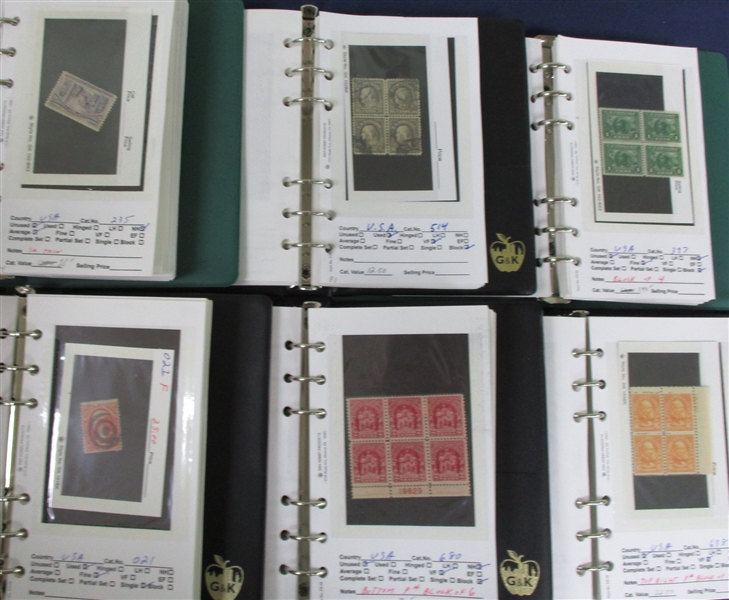 USA Dealer Stock in 12 Sales Binders (Est $1600-2000)