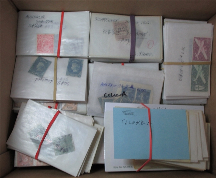 Worldwide Hoard in Glassines - 1000's (Est $1500-2500)