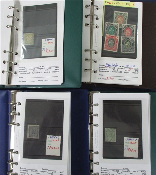 Large Foreign Dealer Stock in 34 Small Sales Binders (Est $4000-5000)
