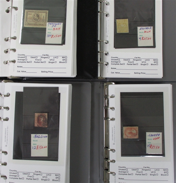 Large Foreign Dealer Stock in 34 Small Sales Binders (Est $4000-5000)