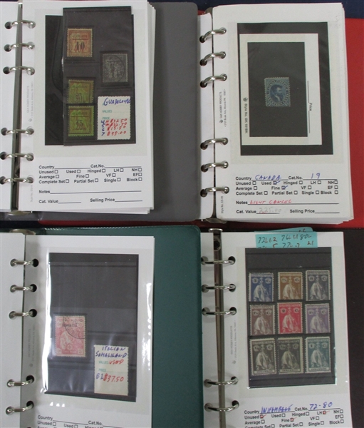 Large Foreign Dealer Stock in 34 Small Sales Binders (Est $4000-5000)