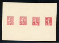 France 10¢ Sower Issue - 4 Essays on One Sheet (Est $300-400)
