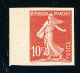 France 10¢ Sower on Ground Issue - Imperforate Essay on Stamp Paper (Maury €450)