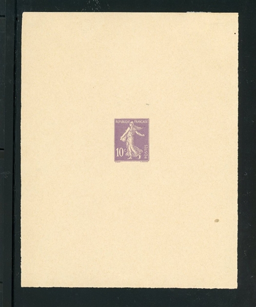 France 10¢ Sower Issue - Pale Violet Intermediate Essay (Est $400-500)