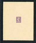 France 10¢ Sower Issue - Pale Violet Intermediate Essay (Est $400-500)