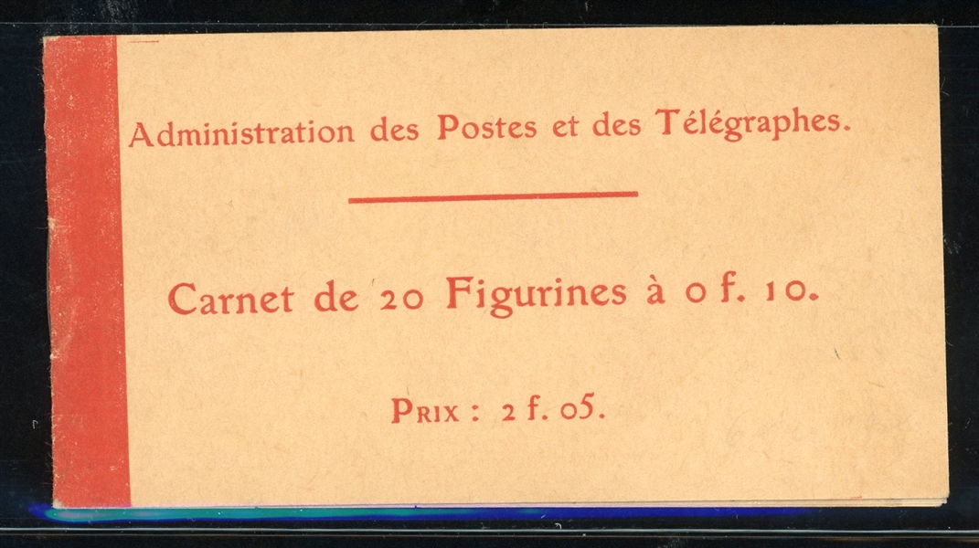 France 10¢ Sower Issue - Complete Booklet of 20, Spink/Maury 3 (Maury €600)