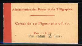 France 10¢ Sower Issue - Complete Booklet of 20, Spink/Maury 4 (Maury €700)