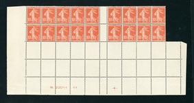 France 10¢ Sower Issue - Partial Pane Destined for Coil Production (Est $200-300))