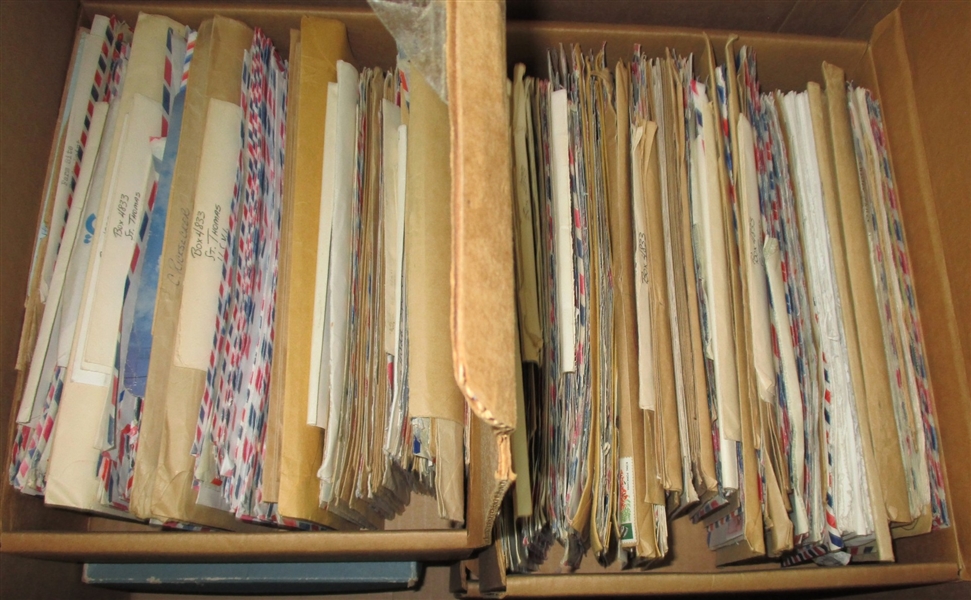 British Caribbean Covers in 4 Shoeboxes (Est $400-600)