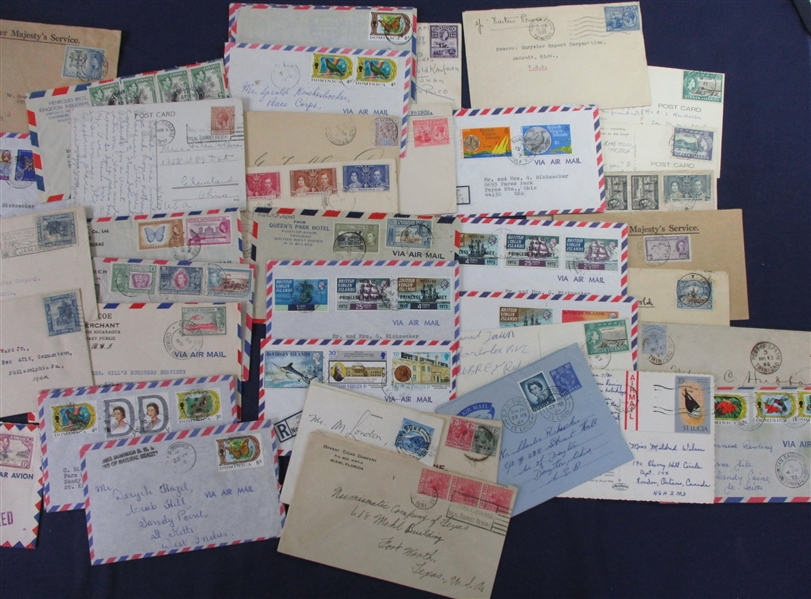 British Caribbean Covers in 4 Shoeboxes (Est $400-600)