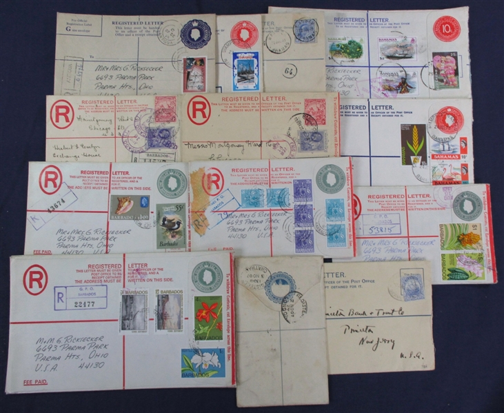 British West Indies Used Registered Letter Postal Stationery (Est $175-250)